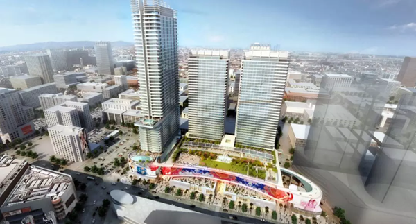 三(san)思(si)3500平方米戶外LED屏在美國西岸再造一箇“時